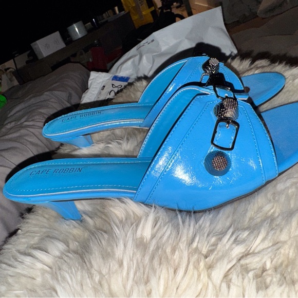Cape Robbin Vibrant Blue Embellished Mules - Picture 2 of 4